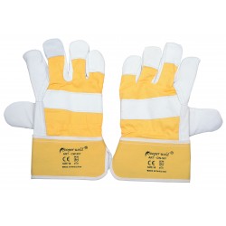 GLOVES LEATHER YELLOW /GREY