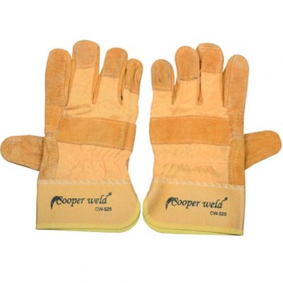 COOPERWELD GLOVES LEATHER YELLOW H/D 
